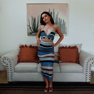 Seeing Stripes Crop Top Cut Out